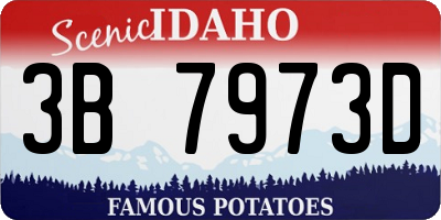 ID license plate 3B7973D