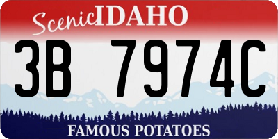 ID license plate 3B7974C