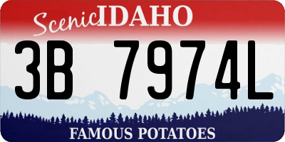 ID license plate 3B7974L