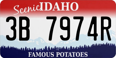 ID license plate 3B7974R