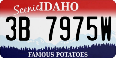 ID license plate 3B7975W