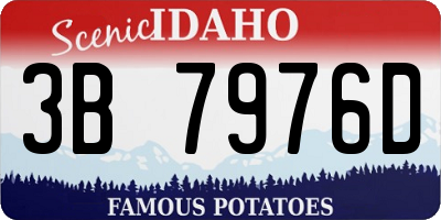 ID license plate 3B7976D