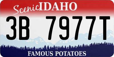 ID license plate 3B7977T