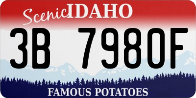 ID license plate 3B7980F