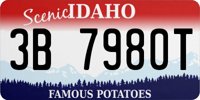 ID license plate 3B7980T