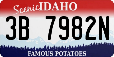ID license plate 3B7982N