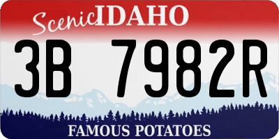ID license plate 3B7982R
