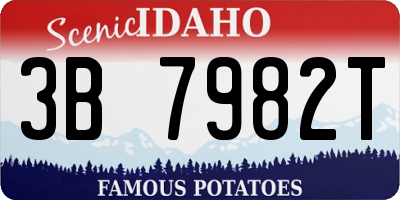 ID license plate 3B7982T