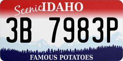 ID license plate 3B7983P