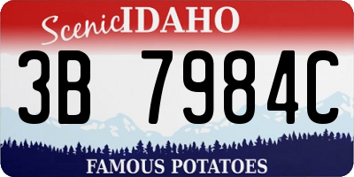ID license plate 3B7984C