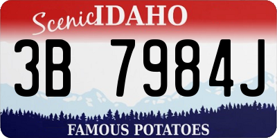 ID license plate 3B7984J