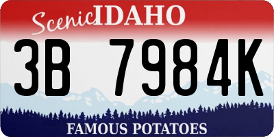 ID license plate 3B7984K