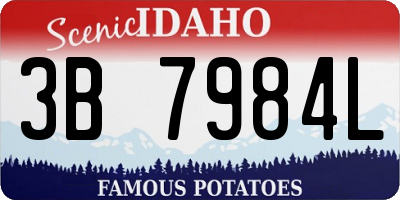 ID license plate 3B7984L