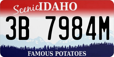 ID license plate 3B7984M