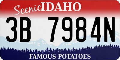 ID license plate 3B7984N