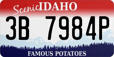 ID license plate 3B7984P