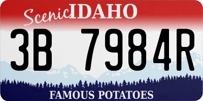 ID license plate 3B7984R