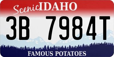 ID license plate 3B7984T