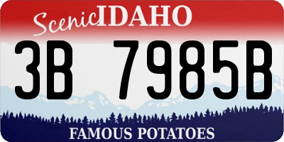 ID license plate 3B7985B