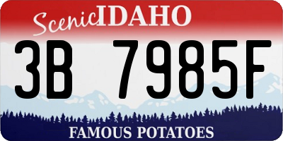 ID license plate 3B7985F