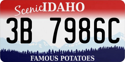 ID license plate 3B7986C