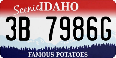 ID license plate 3B7986G