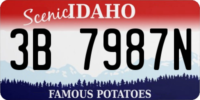 ID license plate 3B7987N