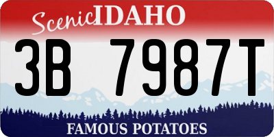 ID license plate 3B7987T