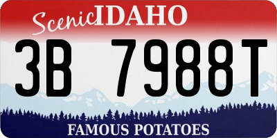 ID license plate 3B7988T
