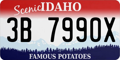 ID license plate 3B7990X