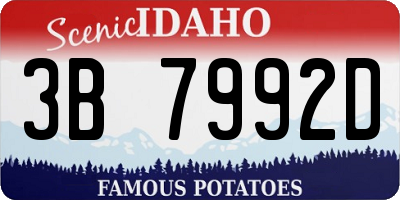ID license plate 3B7992D