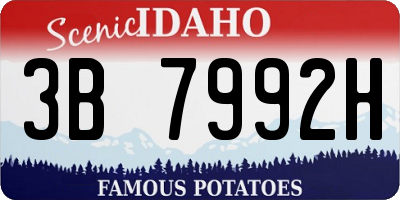 ID license plate 3B7992H