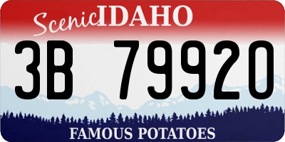 ID license plate 3B7992O
