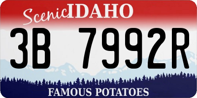 ID license plate 3B7992R