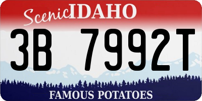 ID license plate 3B7992T