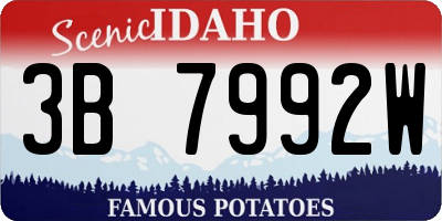 ID license plate 3B7992W