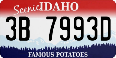 ID license plate 3B7993D
