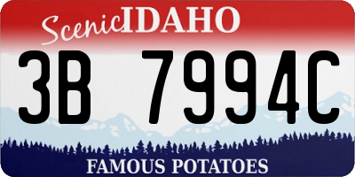 ID license plate 3B7994C