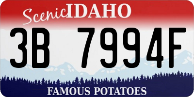 ID license plate 3B7994F