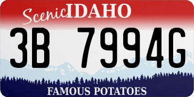 ID license plate 3B7994G