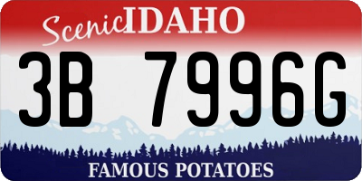 ID license plate 3B7996G