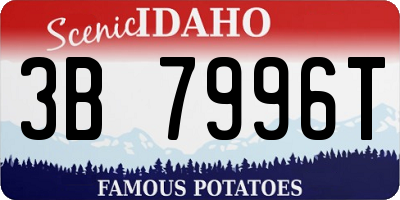 ID license plate 3B7996T
