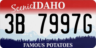 ID license plate 3B7997G