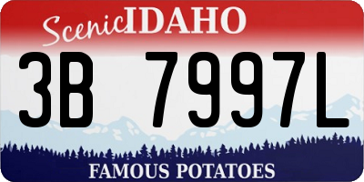 ID license plate 3B7997L