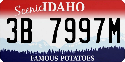 ID license plate 3B7997M