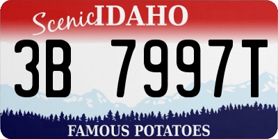 ID license plate 3B7997T