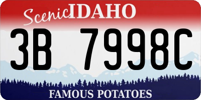 ID license plate 3B7998C