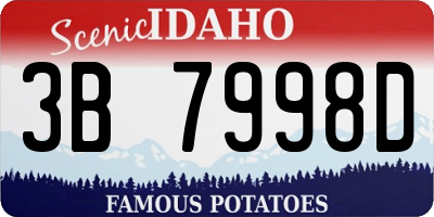 ID license plate 3B7998D