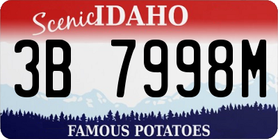 ID license plate 3B7998M