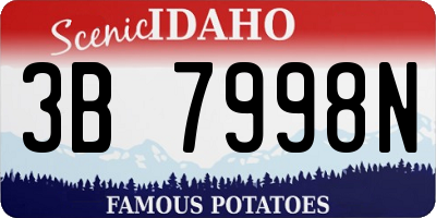 ID license plate 3B7998N